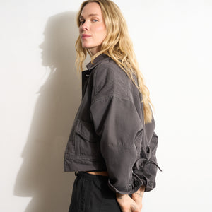 Womens Lewis Canvas Barn Bomber WWOW0008 Faded Black