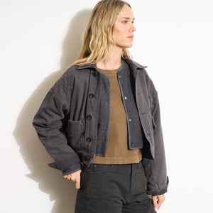 Womens Lewis Canvas Barn Bomber WWOW0008 Faded Black