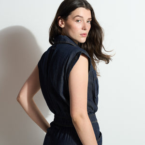 Womens Lincoln Japanese Fluid Denim Jumpsuit WWJR0003FD Raw Indigo