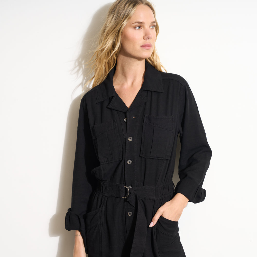 Womens Lincoln Long Sleeve Jumpsuit WWJR0002 Black