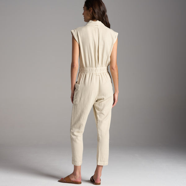 Womens Lincoln Muscle Tank Jumpsuit WWJR0003 Bone