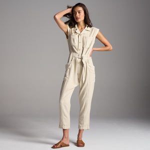 Womens Lincoln Muscle Tank Jumpsuit WWJR0003 Bone