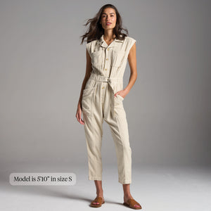 Womens Lincoln Muscle Tank Jumpsuit WWJR0003 Bone