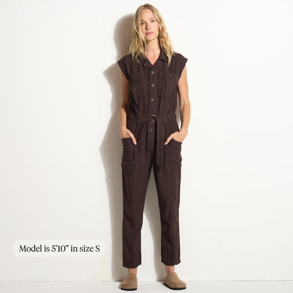Womens Lincoln Muscle Tank Jumpsuit WWJR0003 Cave