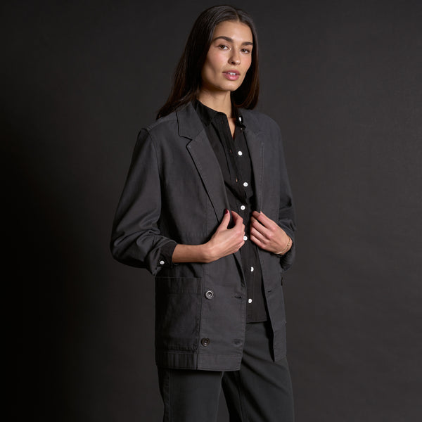 Womens Lowen Oversized Blazer WWBZ0002 Faded Black
