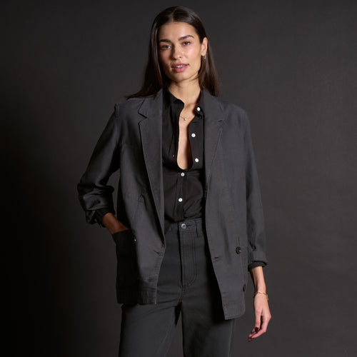 Womens Lowen Oversized Blazer WWBZ0002 Faded Black