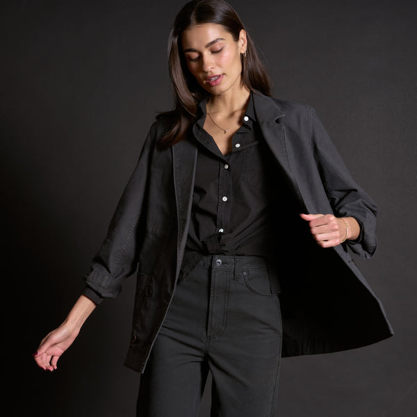 Womens Lowen Oversized Blazer WWBZ0002 Faded Black