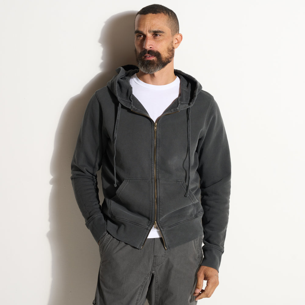Mens Luke Zip Hoodie MKLT0003 Faded Black