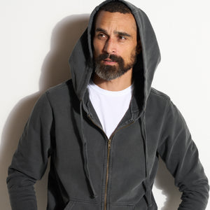 Mens Luke Zip Hoodie MKLT0003 Faded Black