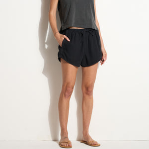 Womens Milo Drape Denim Twill Rec Short WWSR0005 Washed Black