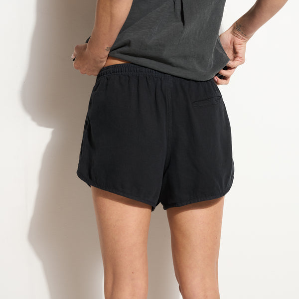 Womens Milo Drape Denim Twill Rec Short WWSR0005 Washed Black