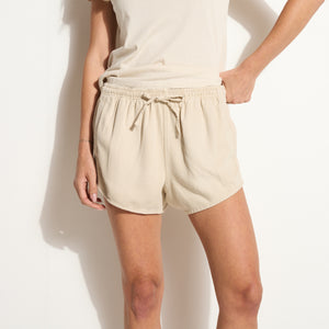 Womens Milo Drape Denim Twill Rec Short WWSR0005 Bone