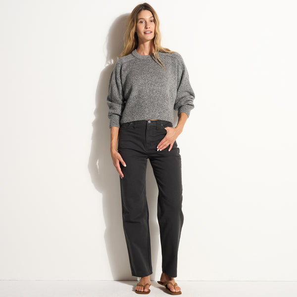 Womens Marfa Crew Neck Sweater WSTP0002 Faded Black Melange