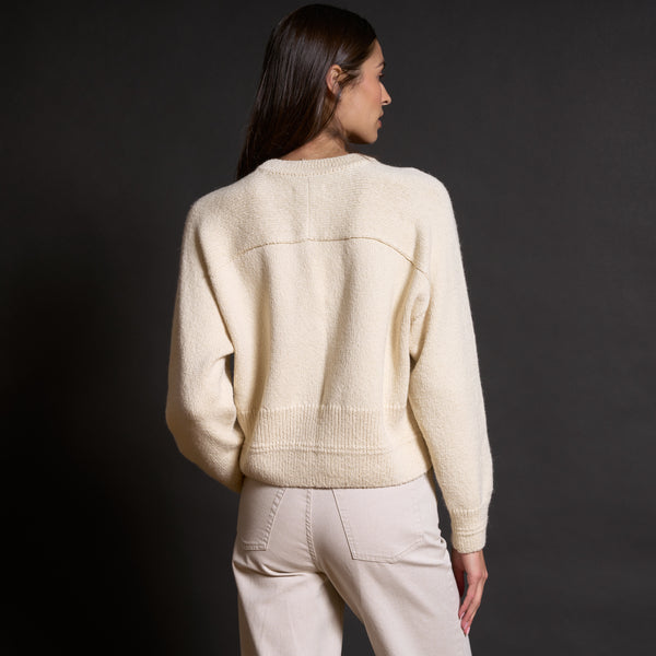 Womens Marfa Crew Neck Sweater WSTP0002 Vintage White