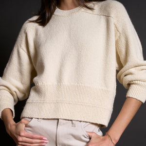 Womens Marfa Crew Neck Sweater WSTP0002 Vintage White