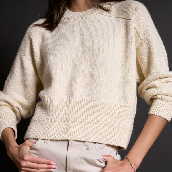 Womens Marfa Crew Neck Sweater WSTP0002 Vintage White