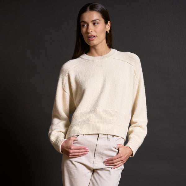 Womens Marfa Crew Neck Sweater WSTP0002 Vintage White