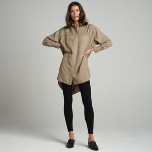 Womens Merritt Drape Twill Shirt Dress WWDR0003 Stone