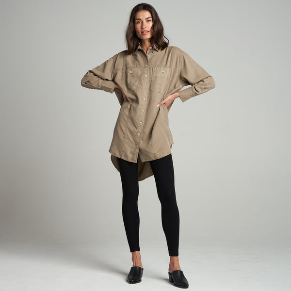 Womens Merritt Drape Twill Shirt Dress WWDR0003 Stone