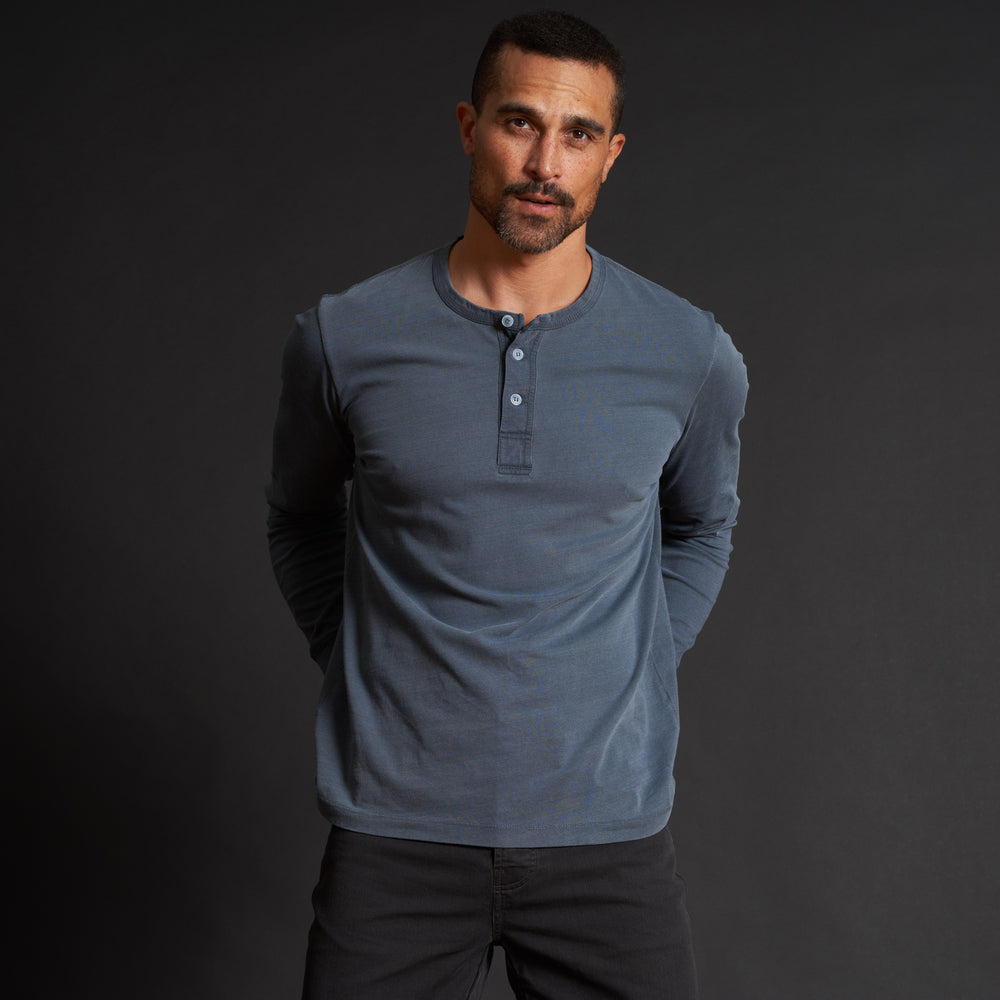 Mens Midland Long Sleeve Henley MKTP0017 Seaport