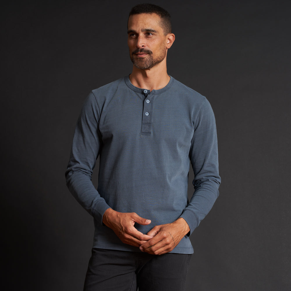 Mens Midland Long Sleeve Henley MKTP0017 Seaport