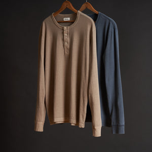 Mens Midland Long Sleeve Henley MKTP0017 Stone