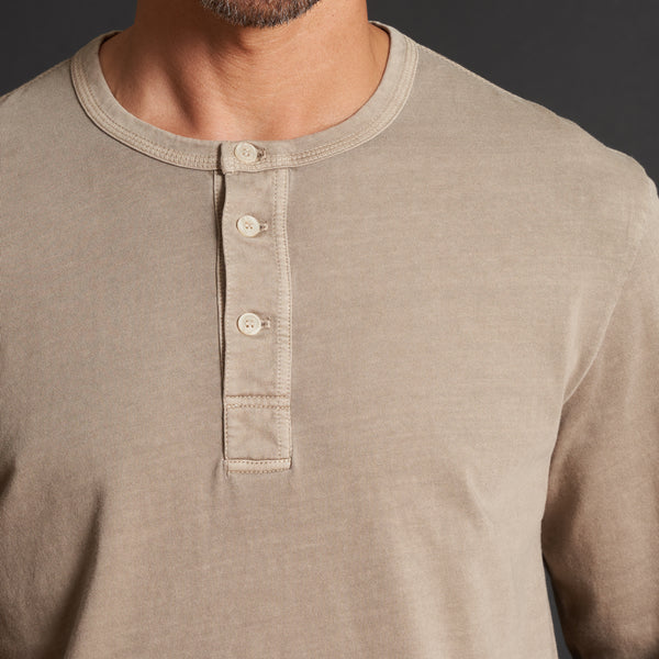 Mens Midland Long Sleeve Henley MKTP0017 Stone