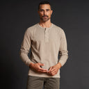 Mens Midland Long Sleeve Henley MKTP0017 Stone