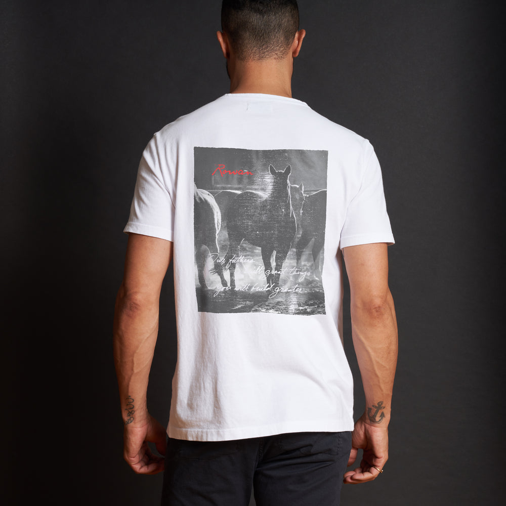 Mens Wild Horses Tee MKTP0019WH White