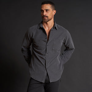 Mens Nobel Fine Wale Cord Shirt MWTP0011 Blue Dusk