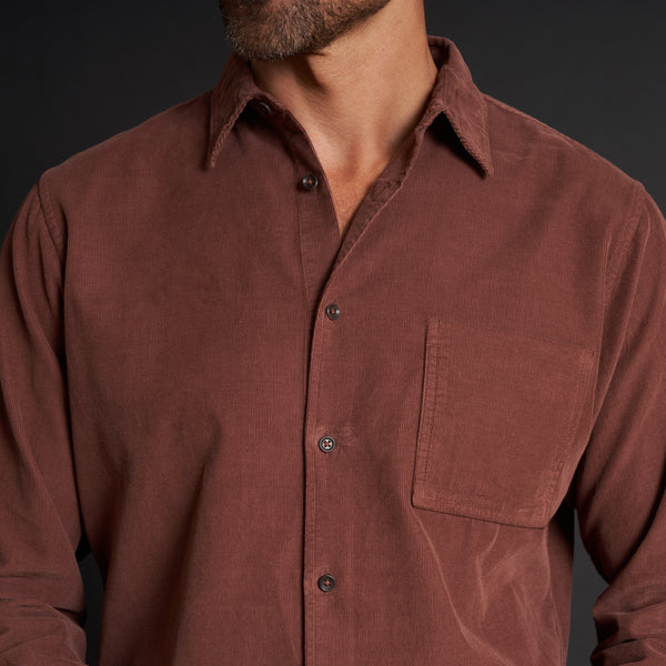 Mens Nobel Fine Wale Cord Shirt MWTP0011 Cordovan