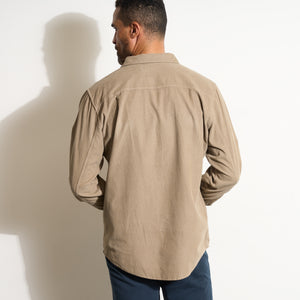 Mens Nobel Fine Wale Cord Shirt MWTP0011 Stone