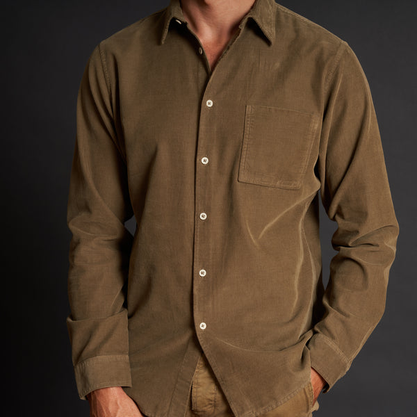 Mens Nobel Fine Wale Cord Shirt MWTP0011 Willow Green
