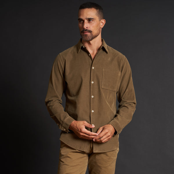 Mens Nobel Fine Wale Cord Shirt MWTP0011 Willow Green