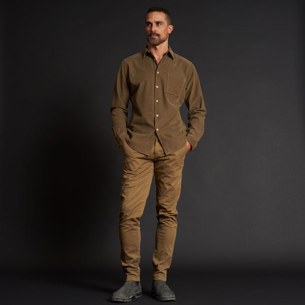 Mens Nobel Fine Wale Cord Shirt MWTP0011 Willow Green