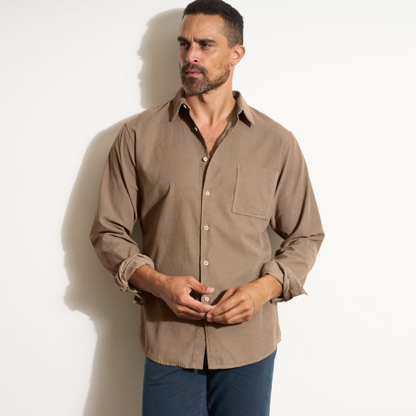 Mens Nobel Fine Wale Cord Shirt MWTP0011 Sparrow