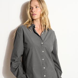Womens Ophelia Poplin Boyfriend Shirt WWTP0016 Faded Black