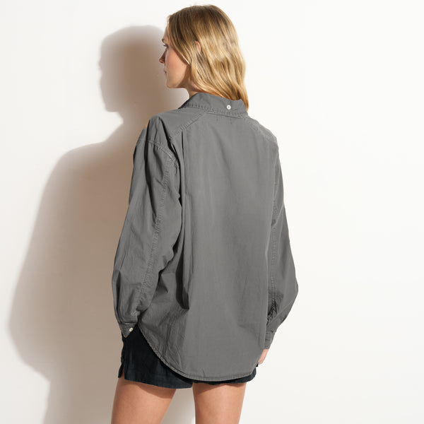 Womens Ophelia Poplin Boyfriend Shirt WWTP0016 Faded Black