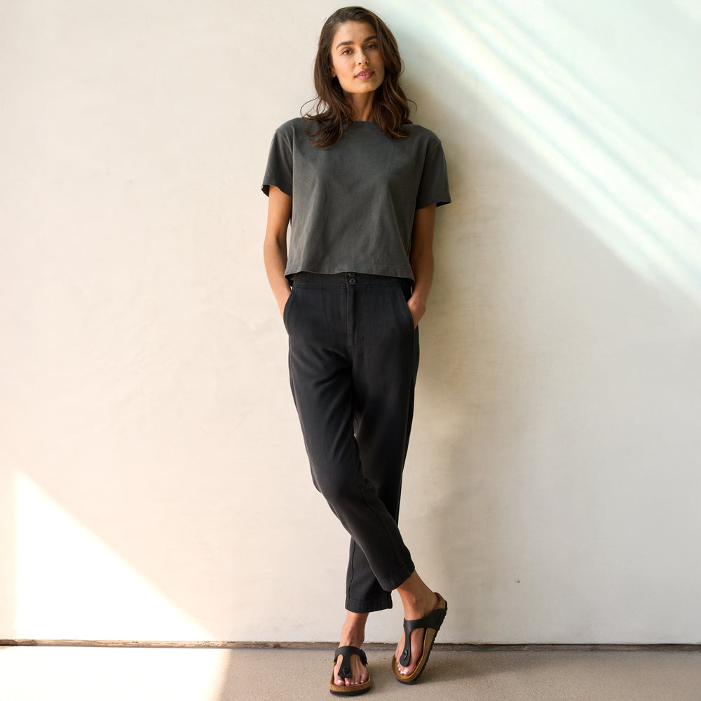Womens Odell Drape Denim Twill Pant WWPT0006 Washed Black