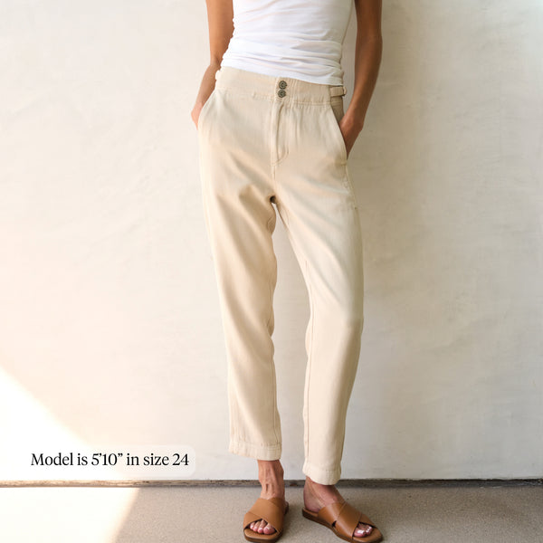 Womens Odell Drape Denim Twill Pant WWPT0006 Bone