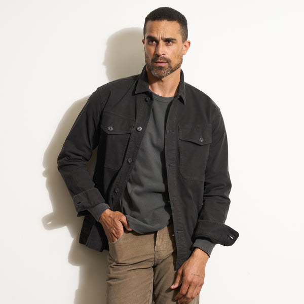 Mens Odessa Mid-Century Twill Field Jacket MWOW0010 Washed Black