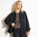 Womens Odette Drape Denim Twill Shirt Jacket WWOW0007 Washed Black