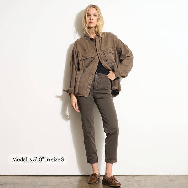 Womens Odette Drape Denim Twill Shirt Jacket WWOW0007 Sparrow