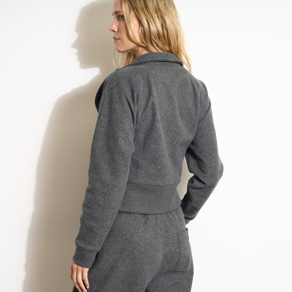 Womens Presley Felted Raglan Zip-Up WKLT0008 Faded Black Melange
