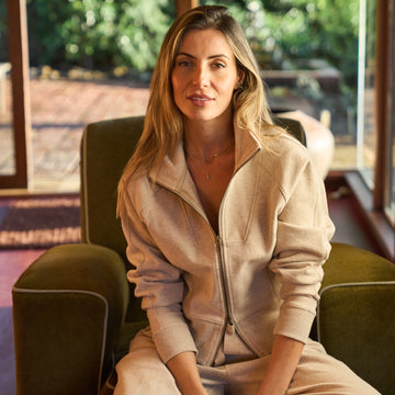 Womens Presley Felted Raglan Zip-Up WKLT0008 Oat Melange