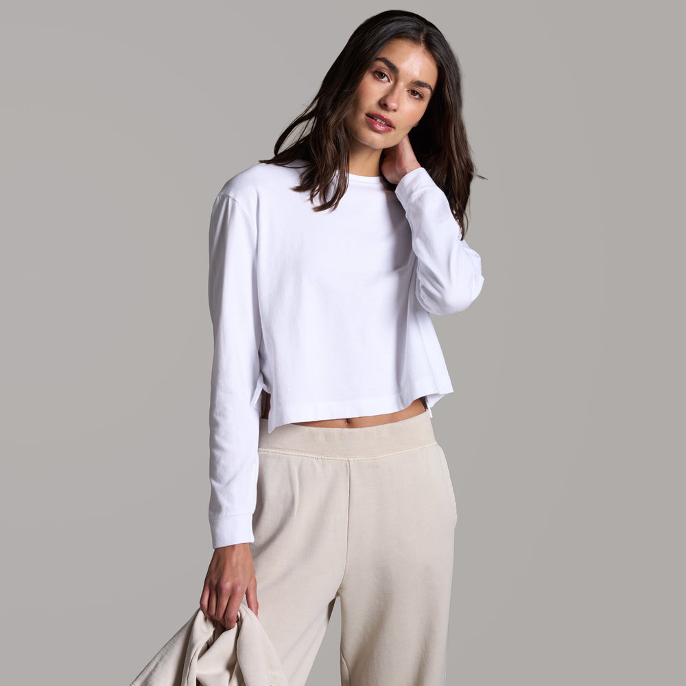 Womens Reagan Long Sleeve Boyfriend Tee WKTP0005 White