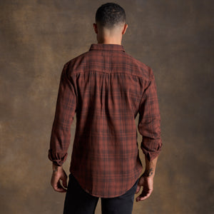 Mens Redding Long Sleeve Plaid Shirt MWTP0006 Cordovan Plaid