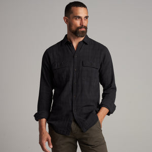 Mens Redding Long Sleeve Plaid Shirt MWTP0006 Blackout Plaid