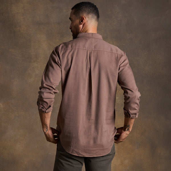 Mens Ross Heritage Twill Shirt MWTP0015 Hickory