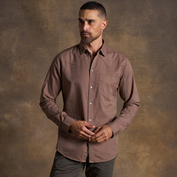 Mens Ross Heritage Twill Shirt MWTP0015 Red Rock